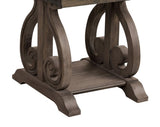 Classic Traditional End Table with Bottom Shelf Dark Oak Finish Scrolled Base Support 1pc Wooden B011P175451