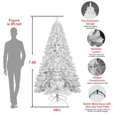 Artificial 7ft White Christmas Tree with 1064PVC Mixed Branch Tips,Green,Hinged Premium & Foldable 93288841