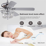 ZUN 52 Inch Crystal Chandelier Fan Dual Finish Reversible Blades, Fandelier,Ceiling Fan With Remote W1592P182912