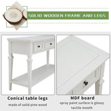 Classic Retro Style Console Table with Three Top Drawers and Open Style Bottom Shelf, Easy Assembly 87021616