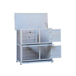 ZUN Rabbit Hutch Outdoor, 2-Story Rabbit Cage Indoor with Run, Bunny Cage with 2 Removable No-Leak W219106474