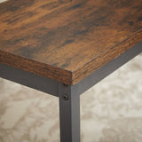 Long Bar Table Set with 3 PU Upholstered Bar Stools, Industrial Bar Table and Chairs for Kitchen W1668P147059