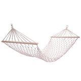 ZUN Wood Pole Cotton Rope Hammock Bed with Rope White 32498884