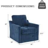 Swivel Arm Chair with Soft Chenille Fabric, Comfy Accent Chair for Living Room. Bedroom .Reading W2671P296993