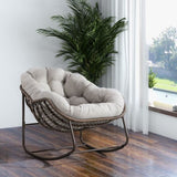 Outdoor Rattan Rocking Chair,Padded Cushion Rocker Recliner Chair Outdoor for Front Porch, Living W640105281