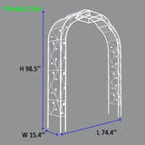 Metal Garden W74.4'' x H98.4'' Garden Arbor Trellis Climbing Plants Support Rose Outdoor W1586P268771