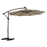 10ft Solar LED Offset Hanging Market Patio Umbrella W640140284