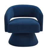 Modern Swivel Barrel Chair, Upholstered Velvet Round Accent Chairs,360 Degree Comfy Swivel Chair W2186P178774