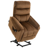 ZUN Brown Velvet Recliner Chair,Power Lift Chair with Vibration Massage, Remote Control 50283398