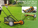 16 Inch Push Lawn Mower with Grass Catcher Bag-Orange 36487486
