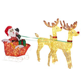 Lighted Reindeer Pulling Sleigh Christmas Decorations, Pre-lit Holiday Decor with270Warm White 72364050