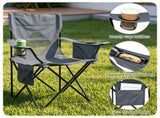 Folding Camping Chair, Heavy-Duty Metal Frame Portable Outdoor Chair with Cup Holder, Insulated 73865511