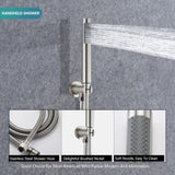 Wall Mounted Round Shower Combo Set with 10" Rain Shower head and Handheld Shower Head Set with W121957635