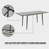 ZUN 47" expandable to 63" inch MDF square white marble patterned dining table, modern industrial kitchen W2189P174790