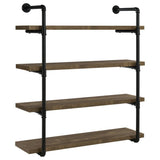 ZUN Black and Rustic Oak 40-inch Wall Shelf B062P153483