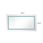 ZUN 40x22 Inch LED Bathroom Mirror with Frontlit and Backlit, Wall Mounted Vanity Mirror with Smart 65364854