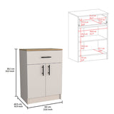 Mayorca Multistorage Pantry Cabinet, One Drawer, Two Interior Shelves Ivory - Natural Oak B200P240241