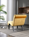 COOLMORE Modern Velvet Armless Accent Living Room Chair / Leisure Chair,Upholstered Fabric Button W39550127