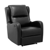 Black Reclining Chair 1pc Comfort Seating Faux Leather Upholstery Living Room Furniture Solid Wood B011P294664