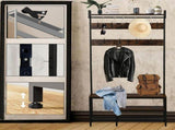 Coat Rack with Shoe Storage, Hall Tree with Bench, 5 in 1 Shoe and Coat Rack for Entryway, with 9 22397418