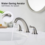 8-Inch 3 Holes 2 Handles Bathroom Sink Faucet, Brushed Nickel W122466237