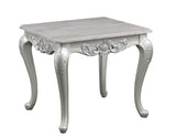 Melrose Traditional Style End Table Made with wood in Silver Finish B009138497