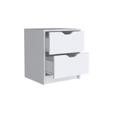 Nightstand Gandu, Two Drawers, White Finish B092122833