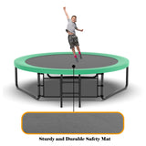 10FT Pumpkin Trampoline, Outdoor Trampoline with Basketball Hoop, Enclosure Net and Ladder W1163P148156