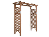 152*60*215cm Beautiful And Practical Flat-Topped Wooden Arch Garden Arch Dark 41343931