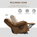 ZUN Brown Velvet Recliner Chair,Power Lift Chair with Vibration Massage, Remote Control 50283398