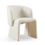 ZUN Modern Dining Chair Accent Chair White Single Sofa Chair,Upholstered Side Chair Teddy Comfy Chair W1164P190832