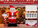 8.2FT Lighted Christmas Inflatable Decoration, Inflatable Santa with North Pole Road Sign, Funny 52233352