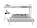 Sturdy Metal Twin Over Full Bunk Bed Frame with Practical Ladder & Storage Shelf, Modern W1935P463331
