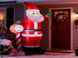 Lighted Christmas Inflatable, Inflatable Santa with North Pole Road Sign, Blow Up Yard 99167752