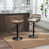 COOLMORE Modern Swivel Bar Stools Set of 2 Adjustable Counter Height Chairs with Footrest for W39594819