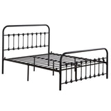 ZUN Single-Layer Curved Frame Bed Head and Foot Tube with Shell Decoration Queen Black Iron Bed 83008201