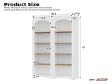 ON-TREND Free Standing 5 Tier Bookshelves, Bookcases Set of 2, Farmhouse Two-Tone Storage Cabinet N721P245734K