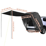 ZUN SUV Tailgate Tent with Three Sides Awning Shade, Car Roof Canopy and Poles, Water Resistant Camping 79603980