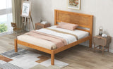 Platform Bed Frame with Headboard , Wood Slat Support , No Box Spring Needed ,Twin,Oak WF212811AAN