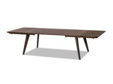 Capri 59-90.5" Solid Oak Wood 6-8 Seat Extendable Leaf Dining Table, Dark Brown Red Oak B2719P395576