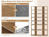 7-Tier Double-Row Shoe Rack with Adjustable Shelves, Anti-Tipping Narrow Storage Rack for Entryway 17788634