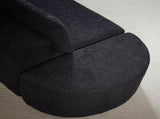 106.3-inch V-shaped modular sofa set in chenille fabric, featuring three throw pillows and two W3505P383964