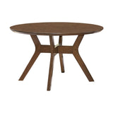 ZUN Classic Light Oak Finish 52-inch Round Dinng Table 1pc Mid-Century Modern Design X-Base Wooden B011P175774