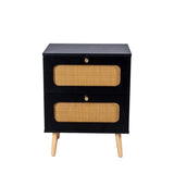 ZUN 2-drawer Nightstand for Bedroom and Living Room, End Table, Side Table with 2 Hand Made W2282P220561