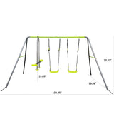 XNS081 lime green interesting swingset with plastic safe swing set 440lbs for outdoor playground for W1711140287