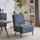 26.38" Modern Blue Gray Lounge Chair with Polyester Upholstery and Sturdy Metal Frame, Ideal for N767P236501G