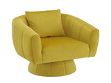360&deg Swivel Accent Chair, Modern Velvet Fabric Living Room Armchair with Fluffy Cushions, Comfy 48567162