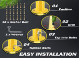 Safety Bollard Post, 36 Inch Height Steel Bollards, 3.5 Inch Diameter Parking Bollard, Yellow Powder 51932151