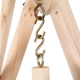 6.5ft Hardwood Patio Garden Outdoor Porch Swing with Stand, Rustic Loveseat Swing Chair for 2 88302644