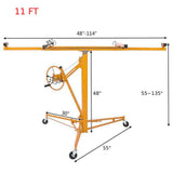 11FT Drywall Lifter Panel Hoist Jack Rolling Caster Construction Lockable 150lbs 98409586